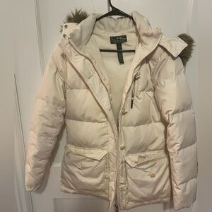 Lauren active Ralph Lauren puffer jacket with faux fur hood lining